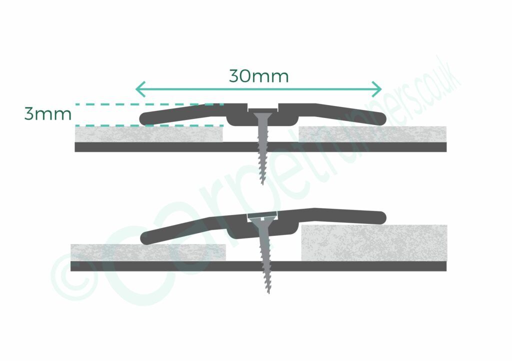 Carpet door plates - Premier Posh 30mm diagram 