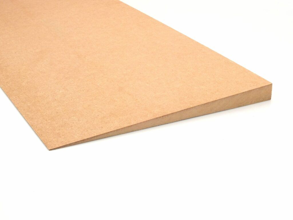 Wedge-shaped Easyshim to create slope under a carpet, close-up, 15mm