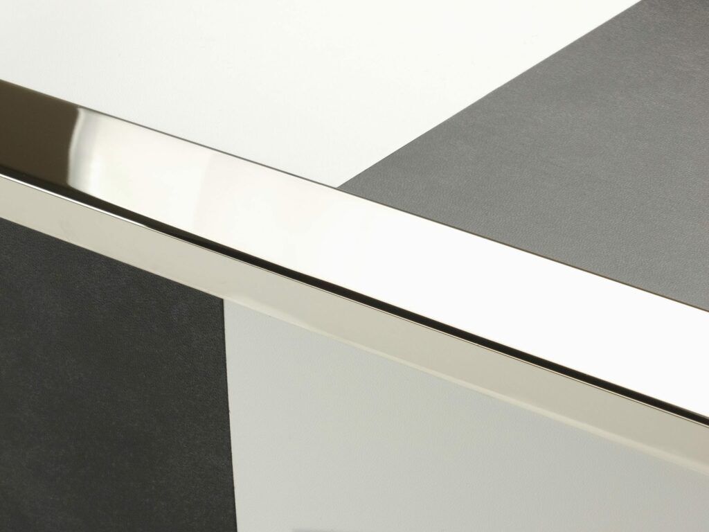 Premier Wide Lips flooring trim, step edging, Polished Nickel