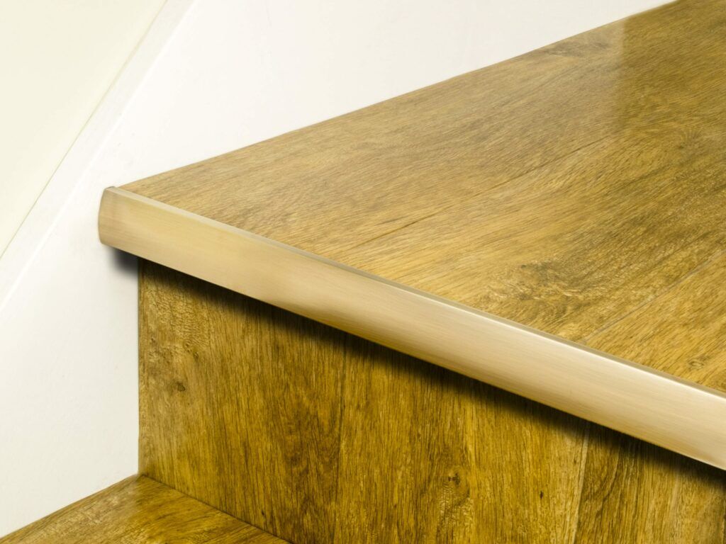 Premier LVT Nosing in Antique Brass, step edging