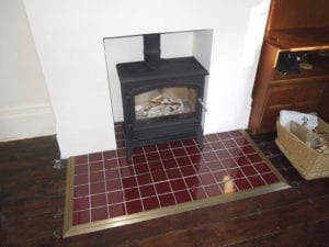 Hearth edging made in Posh door strip