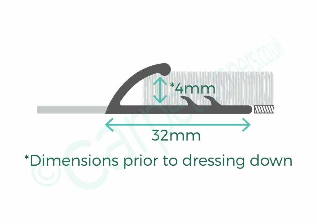 Curved edge door thresholds for joining carpets Premier Single 4