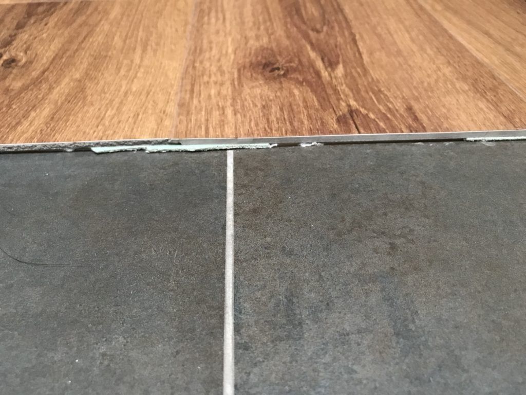 LVT to tile door join example