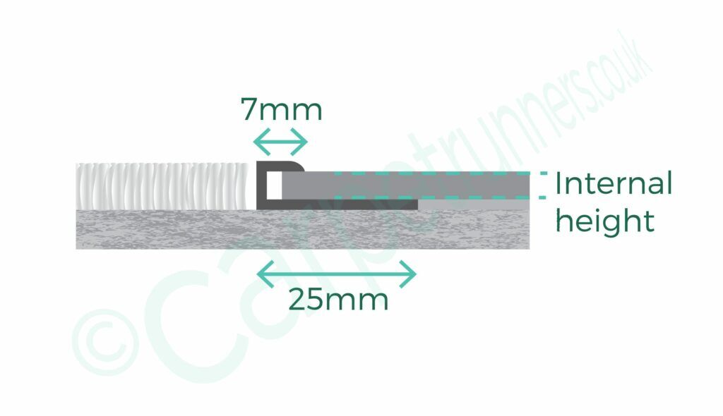 Premier LVT Square Cap floor trim joins vinyl to carpet - product diagram