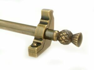 Scottish thistle design os stair runner rods in brass