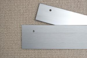 SSEP 1 extra wide carpet trims, 75mm & 100mm, from CarpetRunners.co.uk stainless finish
