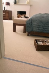 Pewter Double Z9 door threshold strip between landing & bedroom carpets