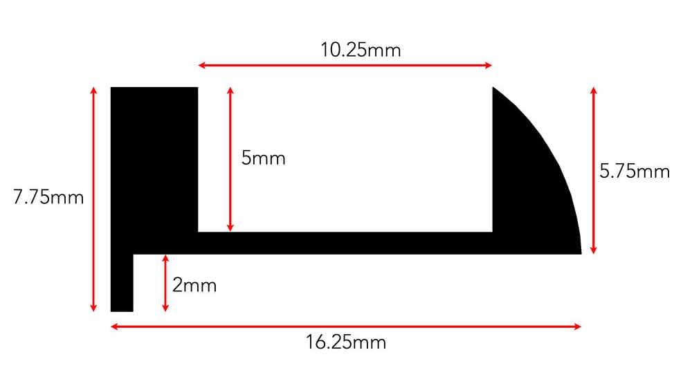 Ali Tramline End beading dimension diagram for 5mm version